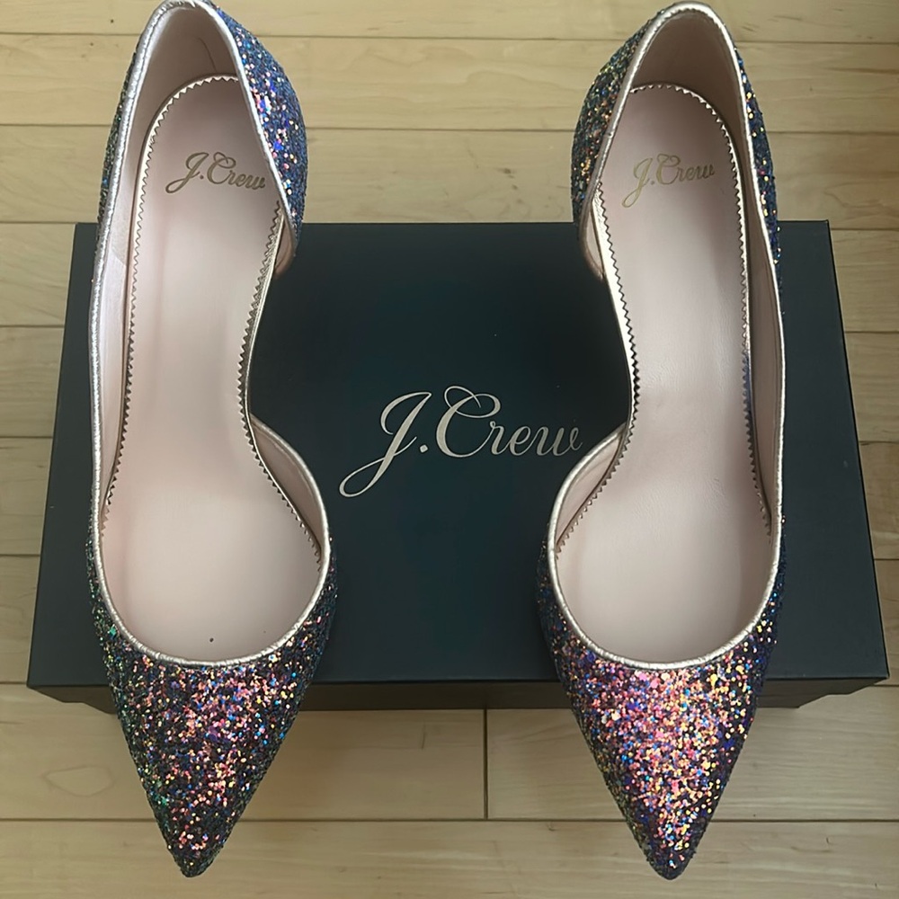J Crew D’ORSAY PUMP in Glitter